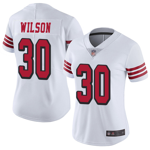 San Francisco 49ers Limited White Women Jeff Wilson NFL Jersey #30 Rush Vapor Untouchable->youth nfl jersey->Youth Jersey